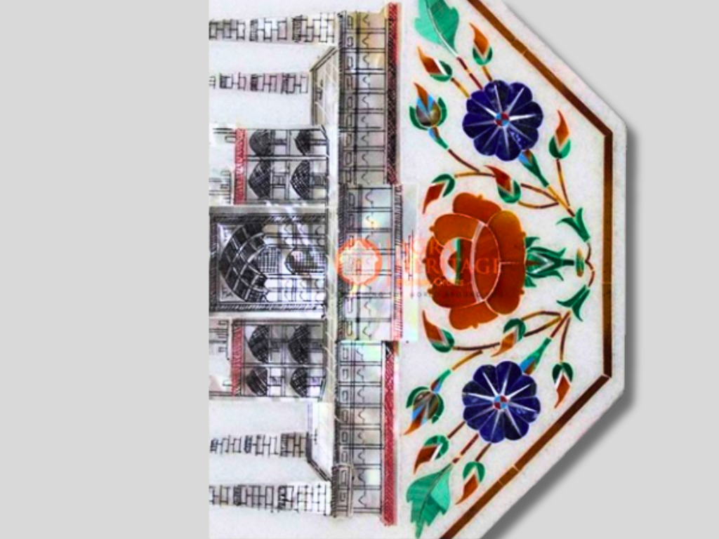 Marble Wall Decor Tile Taj Mahal Inlay Historical Art